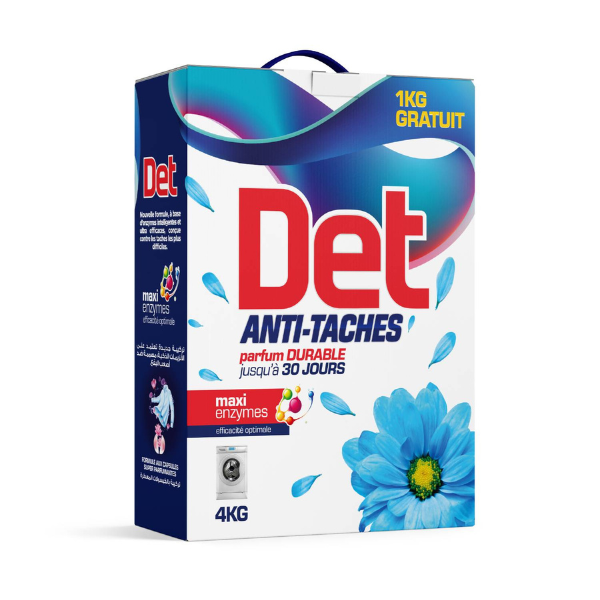 Lessive DET Poudre Bleu 4kg - Machine Auto